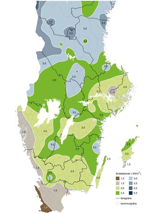 Karta med snözoner