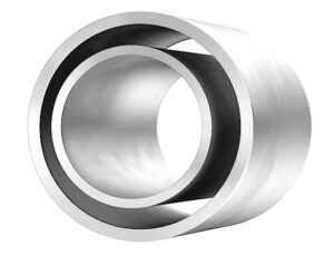 Ett 42mm stålrör inuti ett 60mm-rör för att illustrera skillnaden i storlek.